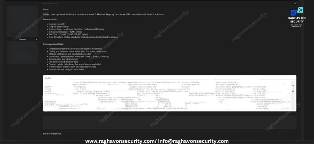 France National Insurance Data - Raghav On Security